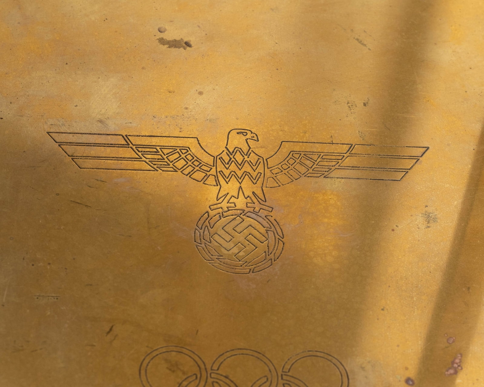 Rare Berlin 1936 Olympic Games Brass Modernist Lamp with Inscribed Base - 5