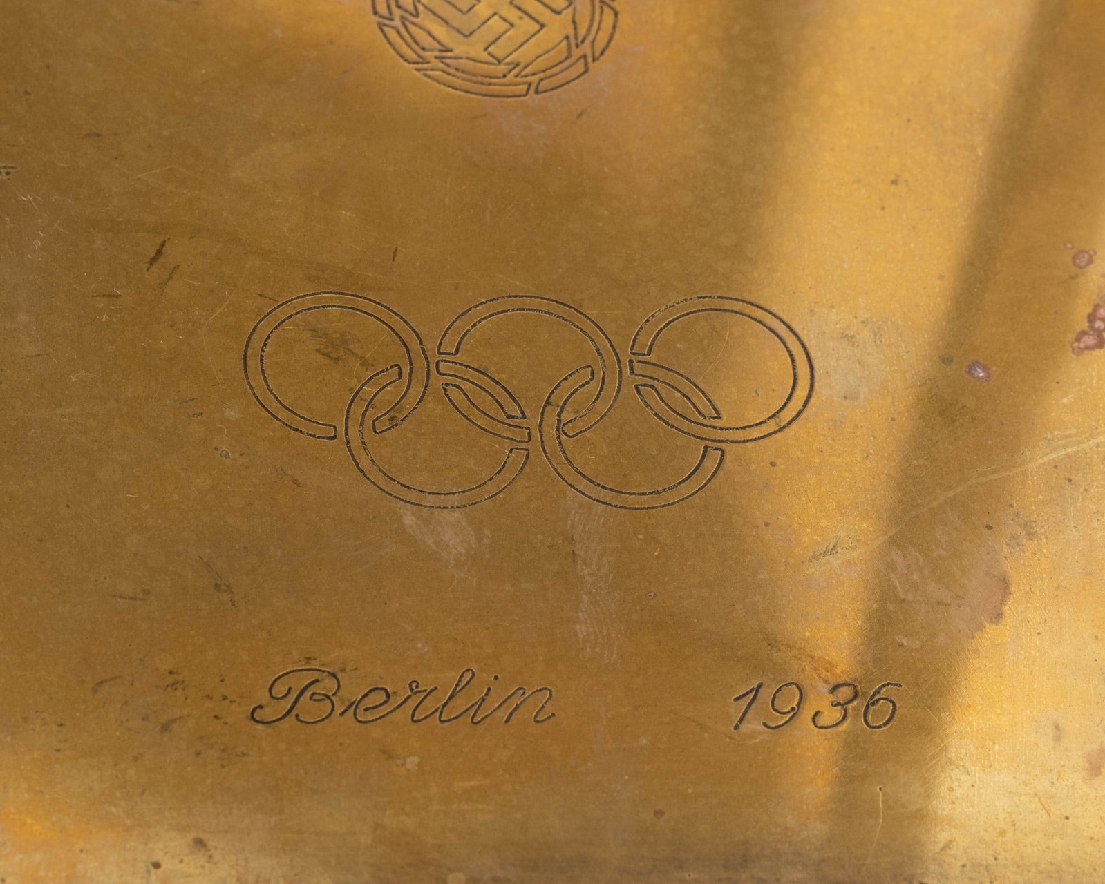 Rare Berlin 1936 Olympic Games Brass Modernist Lamp with Inscribed Base - 6