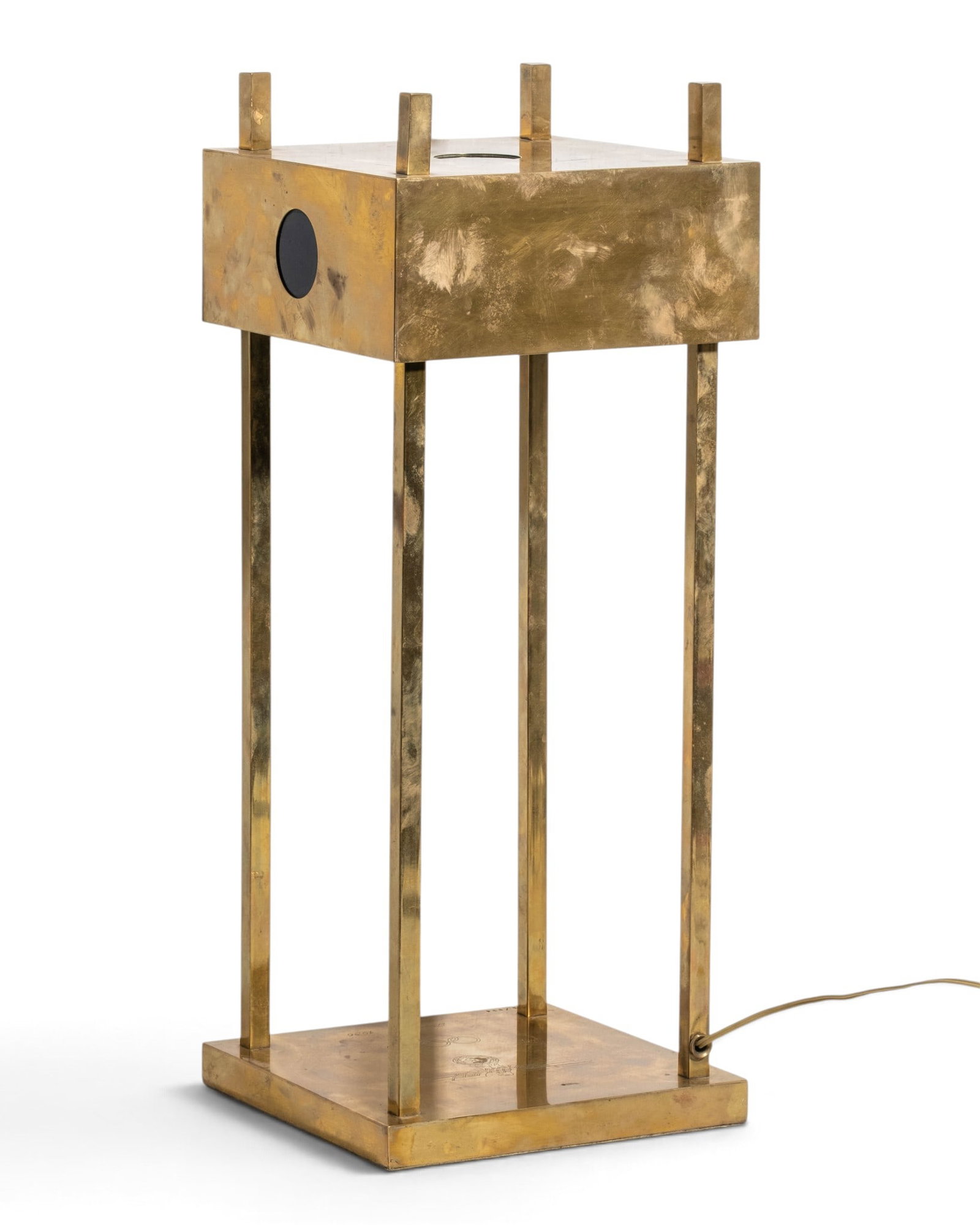 Rare Berlin 1936 Olympic Games Brass Modernist Lamp with Inscribed Base - 8