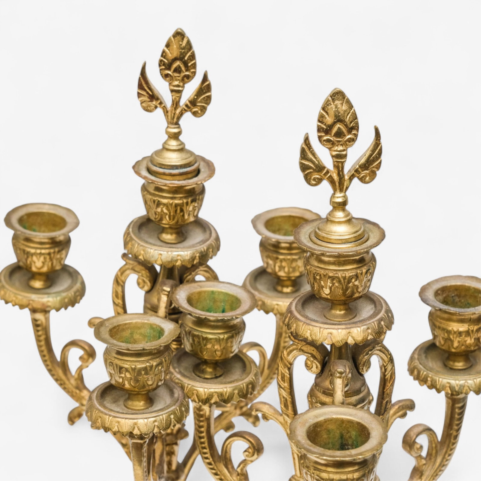 No Reserve: Pair of 17-inch French Napoleon III Bronze Candelabras, 19th Century - 3