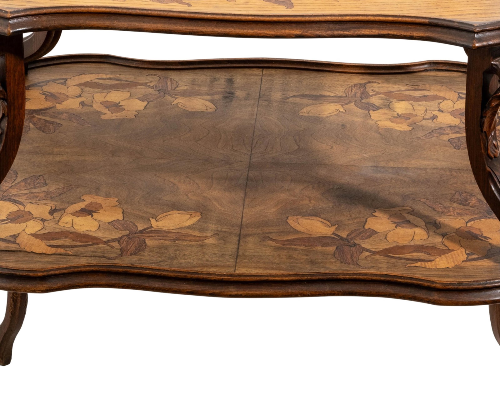 Camille Gauthier Rare Signed, Inlaid and Carved Art Nouveau Tea Table, c. 1900 - 4