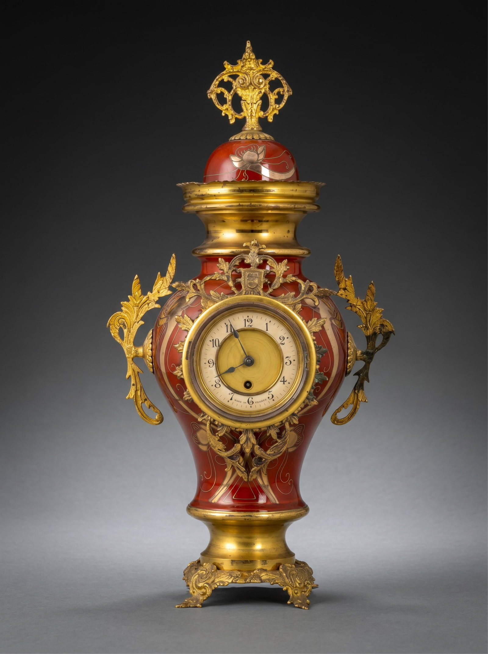 French 23-inch Tall Second Empire Style Ceramic & Bronze Mantel Clock, 19th Century (1 of 7)