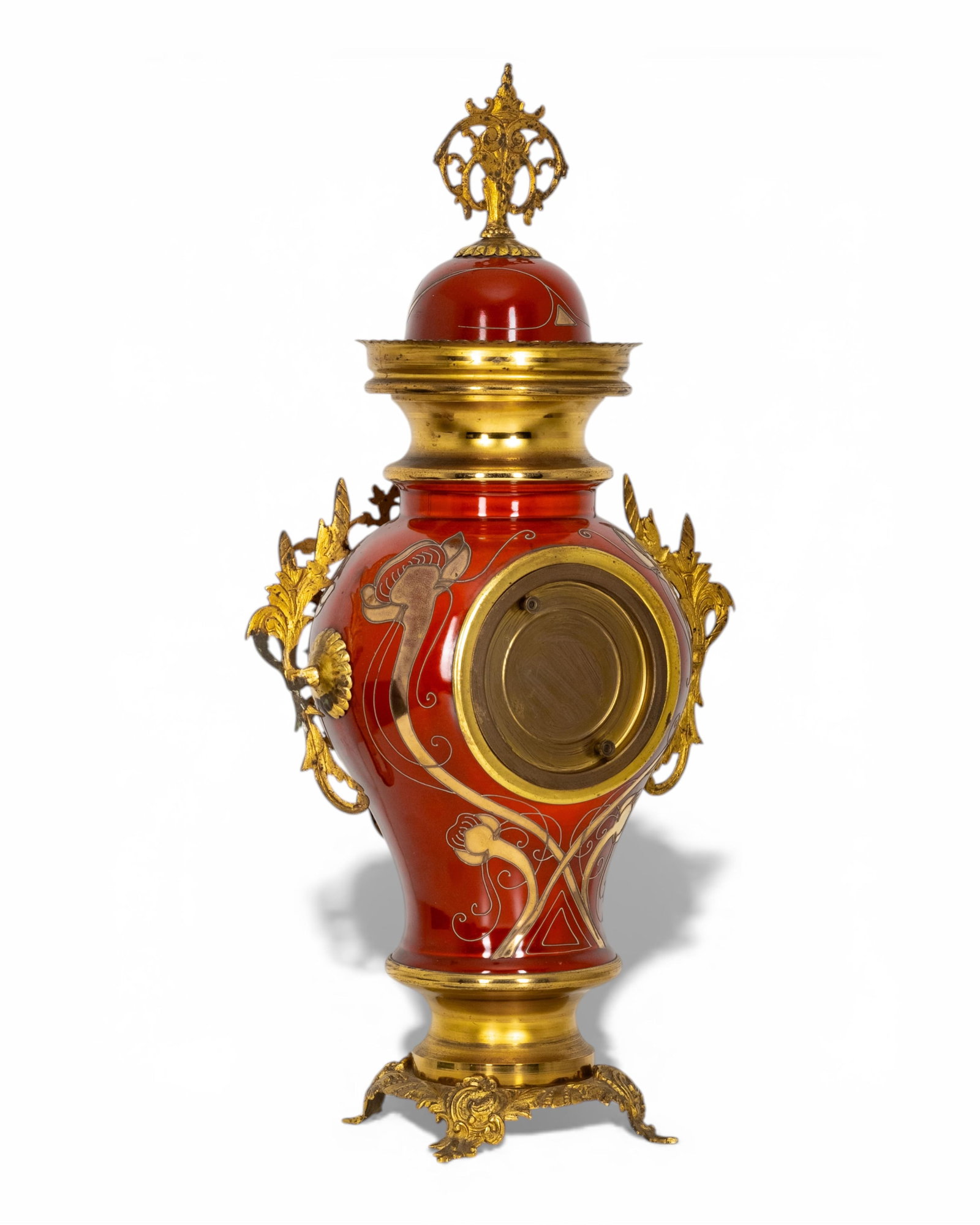 French 23-inch Tall Second Empire Style Ceramic & Bronze Mantel Clock, 19th Century - 7