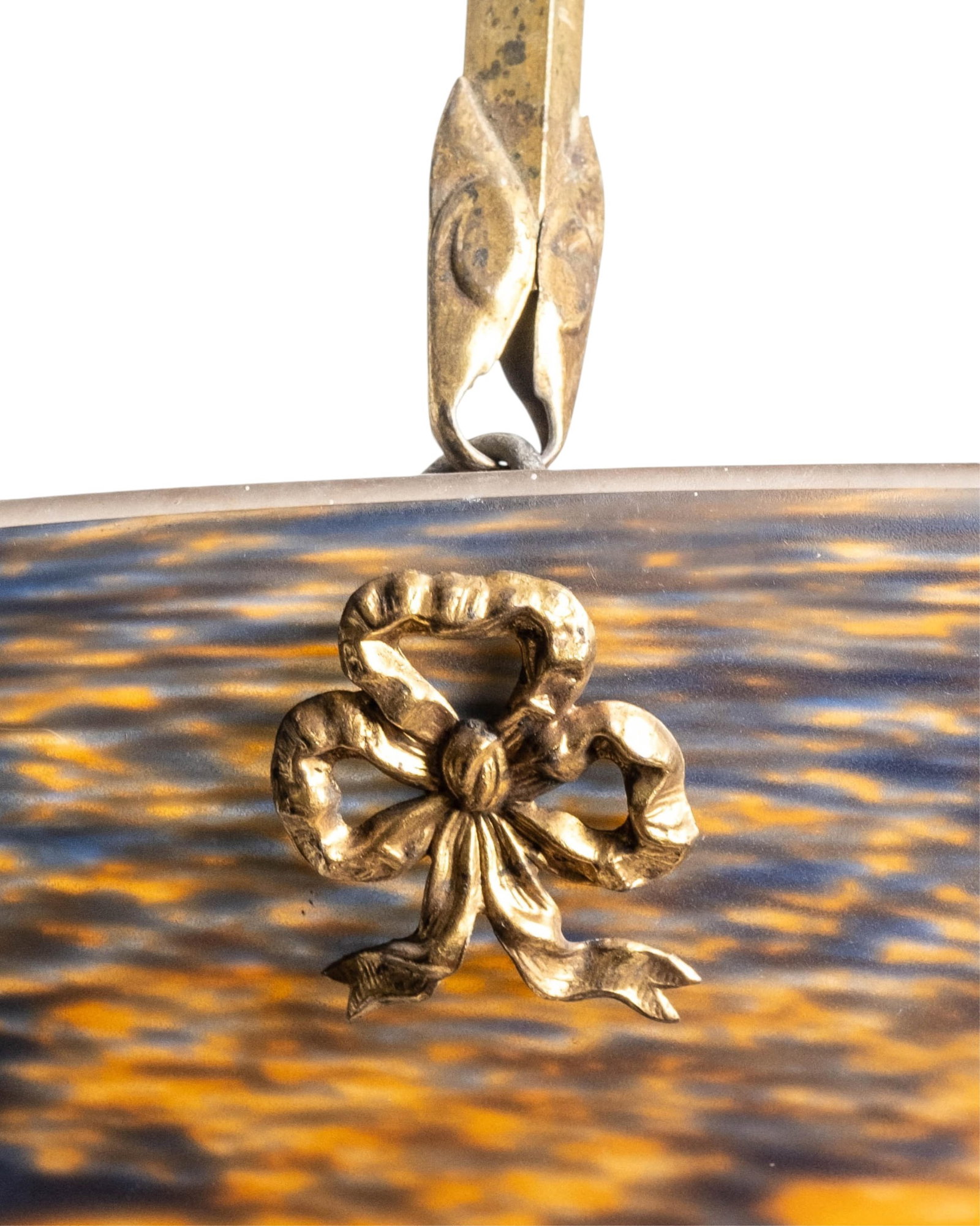 No Reserve: French Art Nouveau Signed Glass Dome Pendant Light - 8
