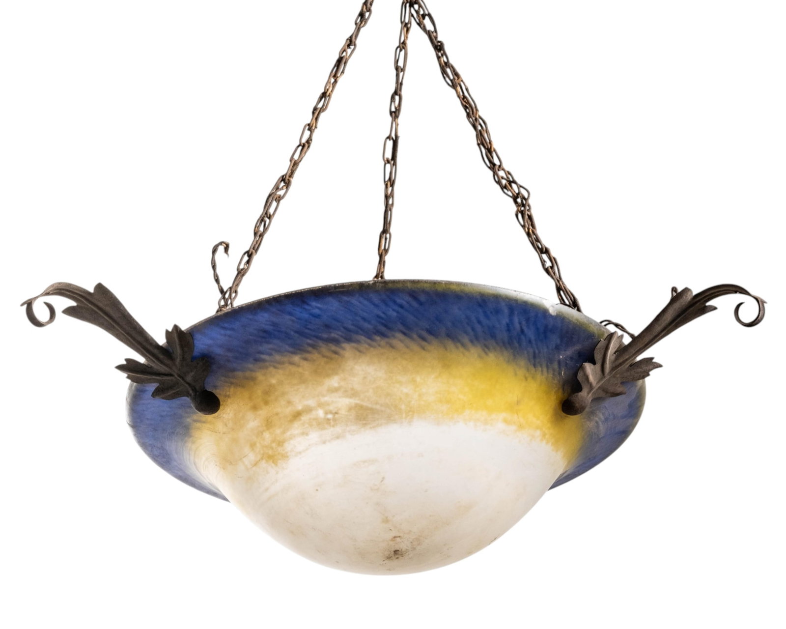 No Reserve: French Art Nouveau Art Glass Pendant Light, Circa 1900 (1 of 7)