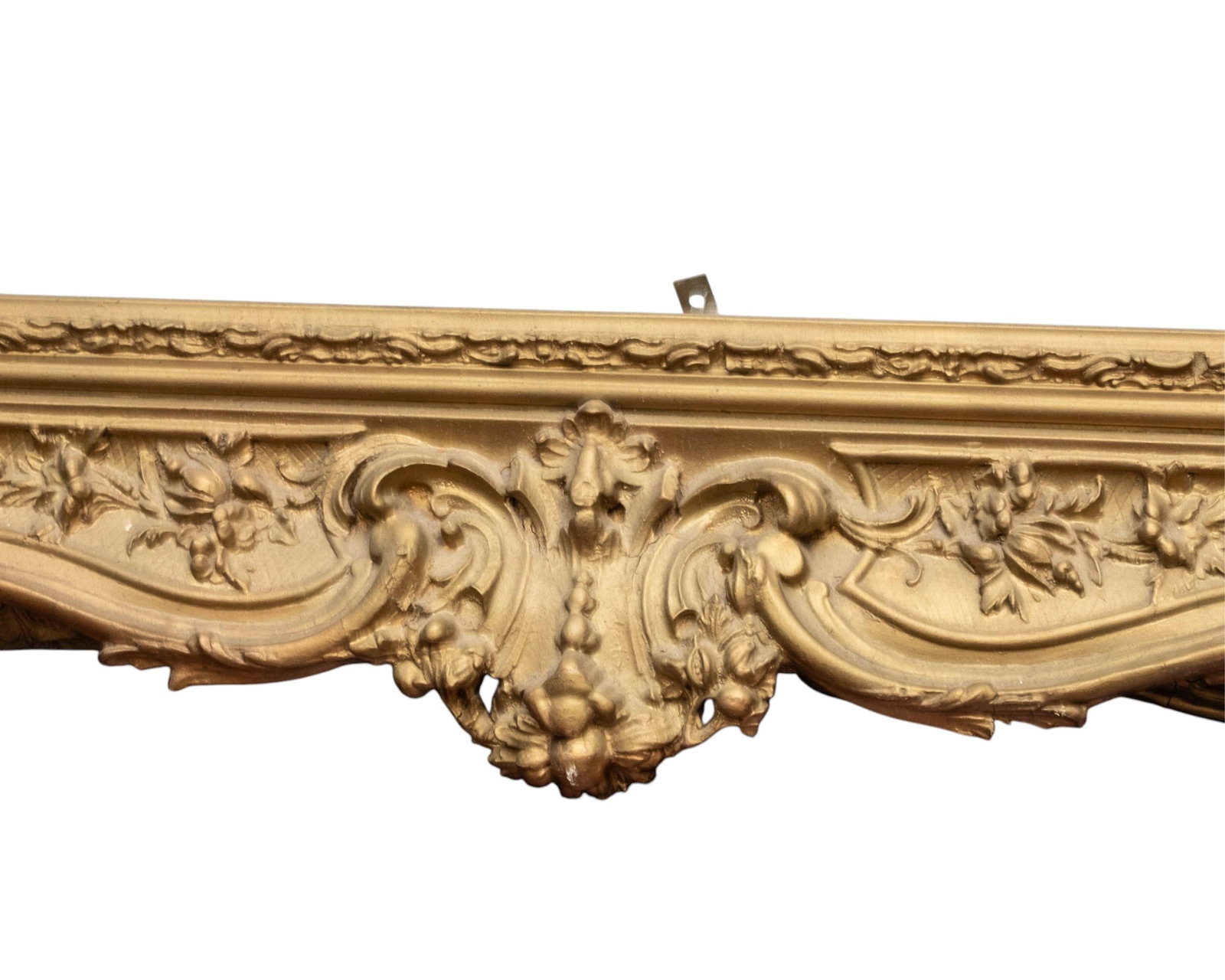 No Reserve: Large 6' Gilt Wooden Frame with Intricate Carvings, 19th Century - 8
