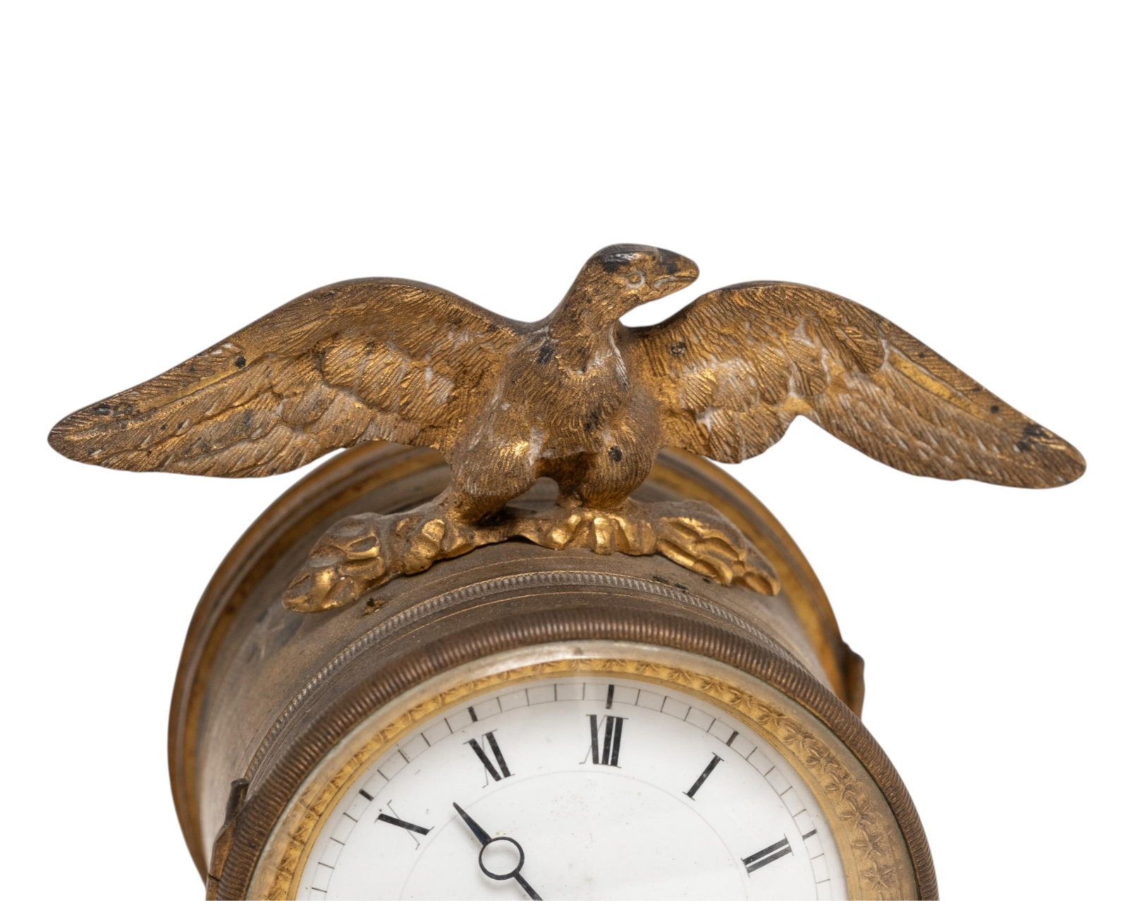 Empire Style Napoleon III Gilded Bronze Egyptian Revival Desk Clock with Sphinx and Eagle, 19th c. - 6