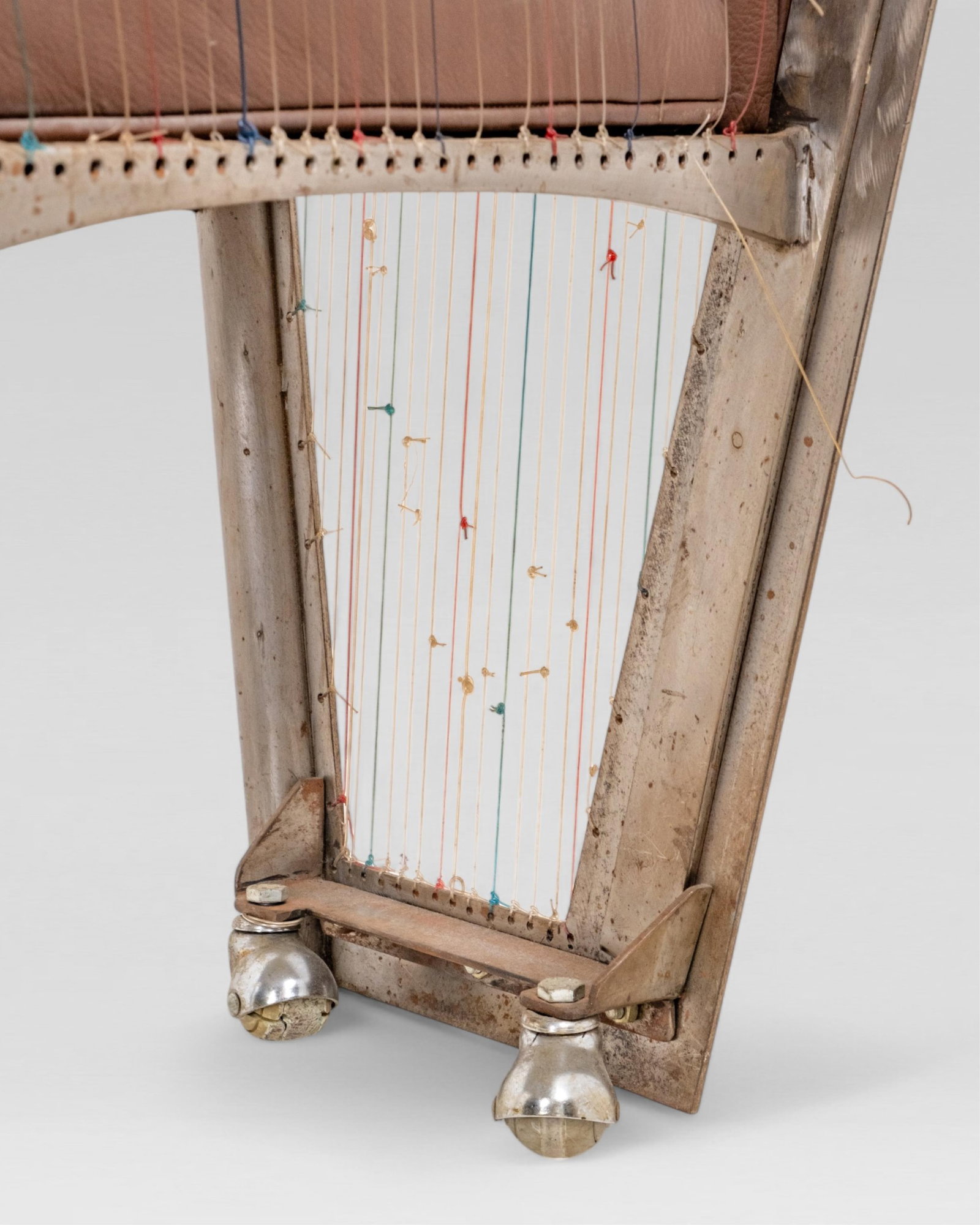 Alain Aparicio, 'The Harp Arm Chair', Lacquered Metal with Upholstered Brown Leather - 14