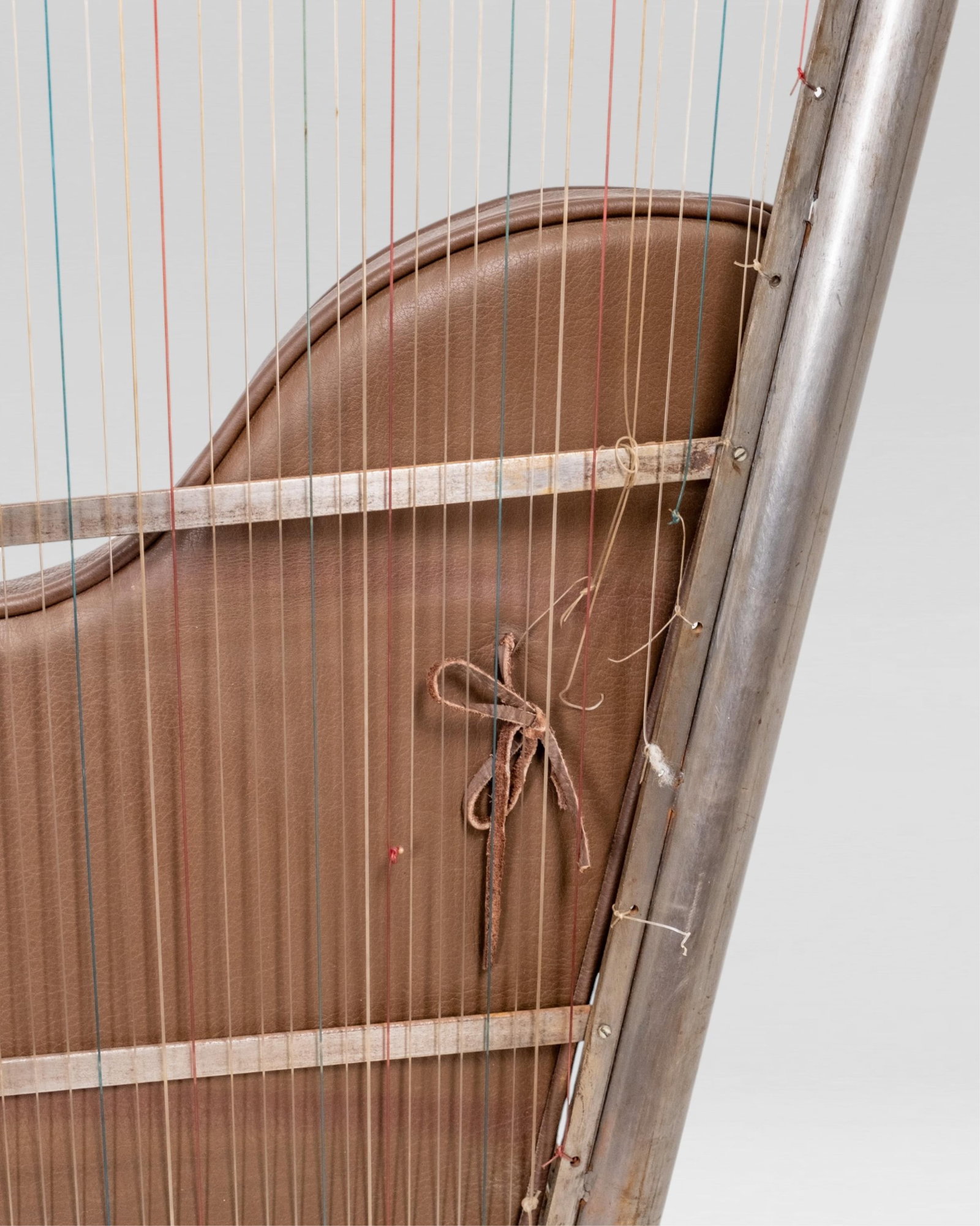 Alain Aparicio, 'The Harp Arm Chair', Lacquered Metal with Upholstered Brown Leather - 15