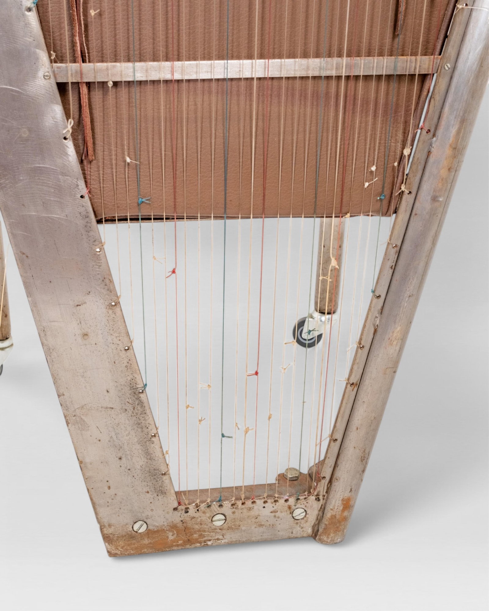 Alain Aparicio, 'The Harp Arm Chair', Lacquered Metal with Upholstered Brown Leather - 17