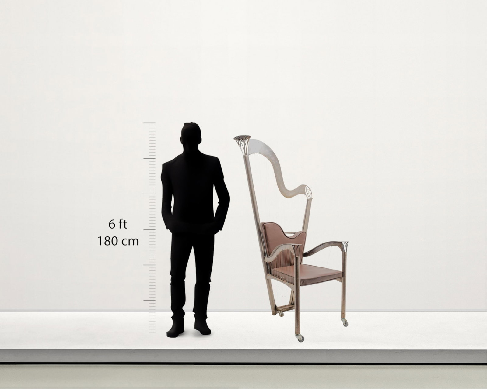 Alain Aparicio, 'The Harp Arm Chair', Lacquered Metal with Upholstered Brown Leather - 2