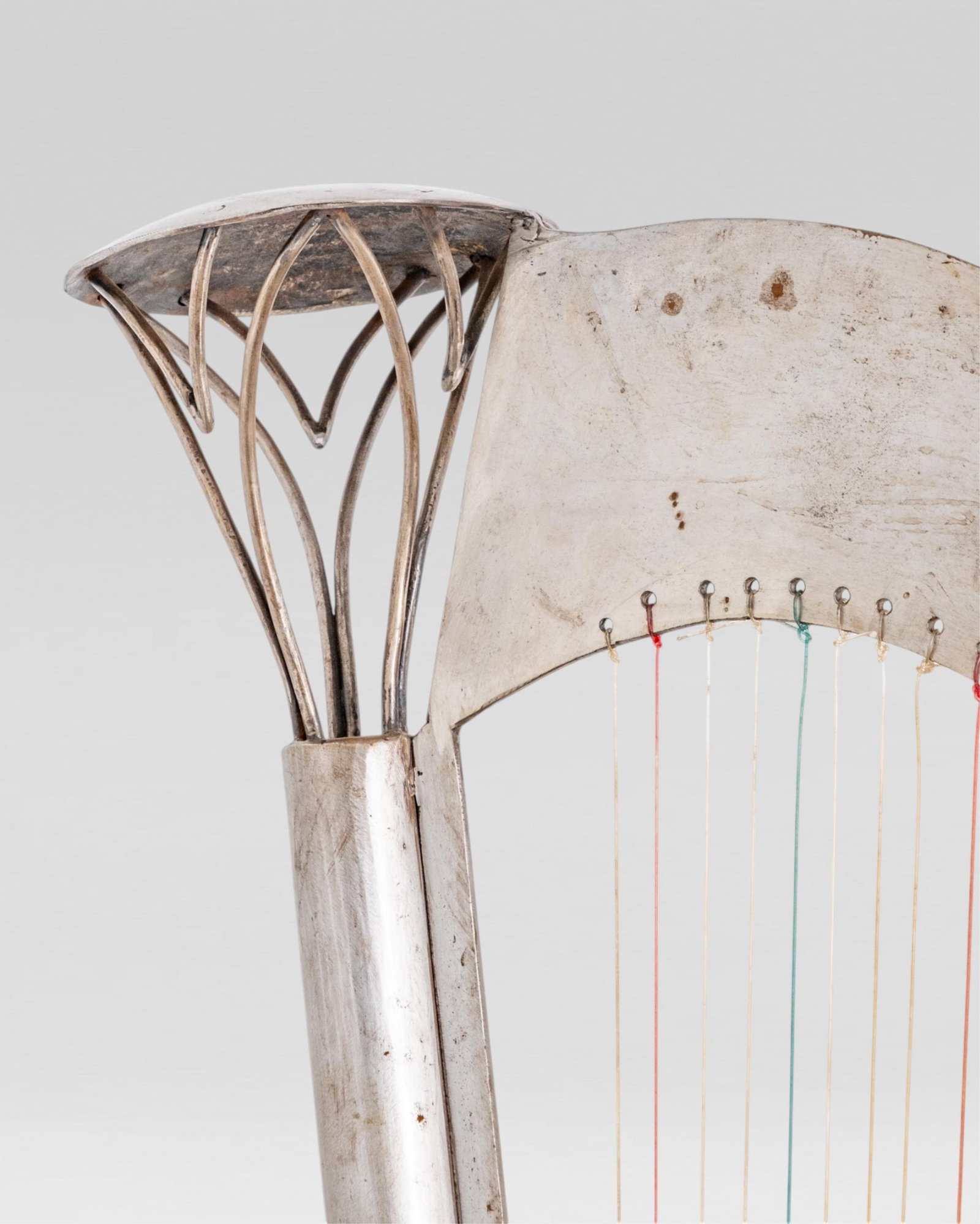 Alain Aparicio, 'The Harp Arm Chair', Lacquered Metal with Upholstered Brown Leather - 6
