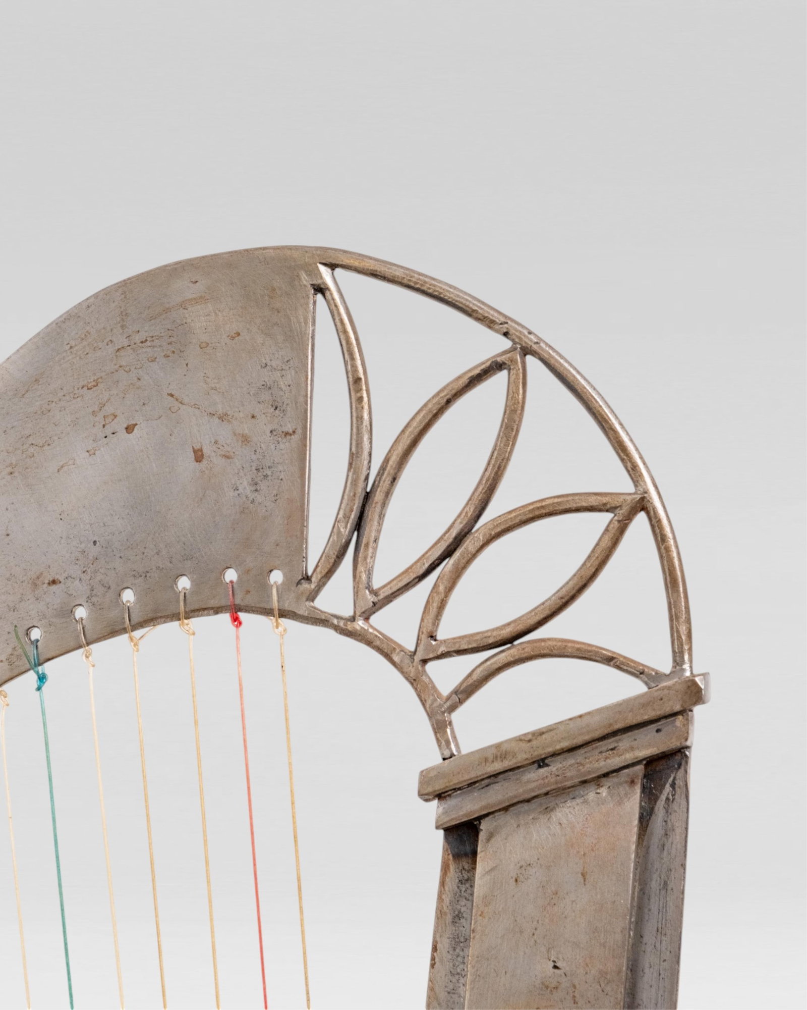 Alain Aparicio, 'The Harp Arm Chair', Lacquered Metal with Upholstered Brown Leather - 7