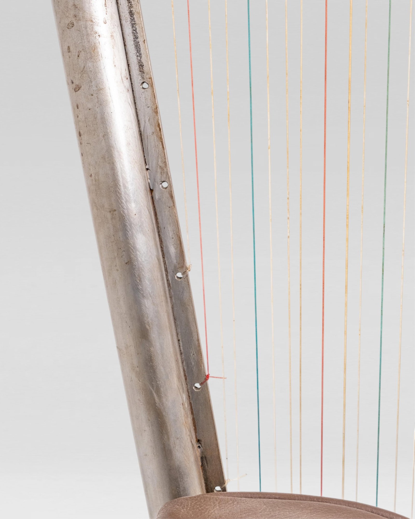 Alain Aparicio, 'The Harp Arm Chair', Lacquered Metal with Upholstered Brown Leather - 8