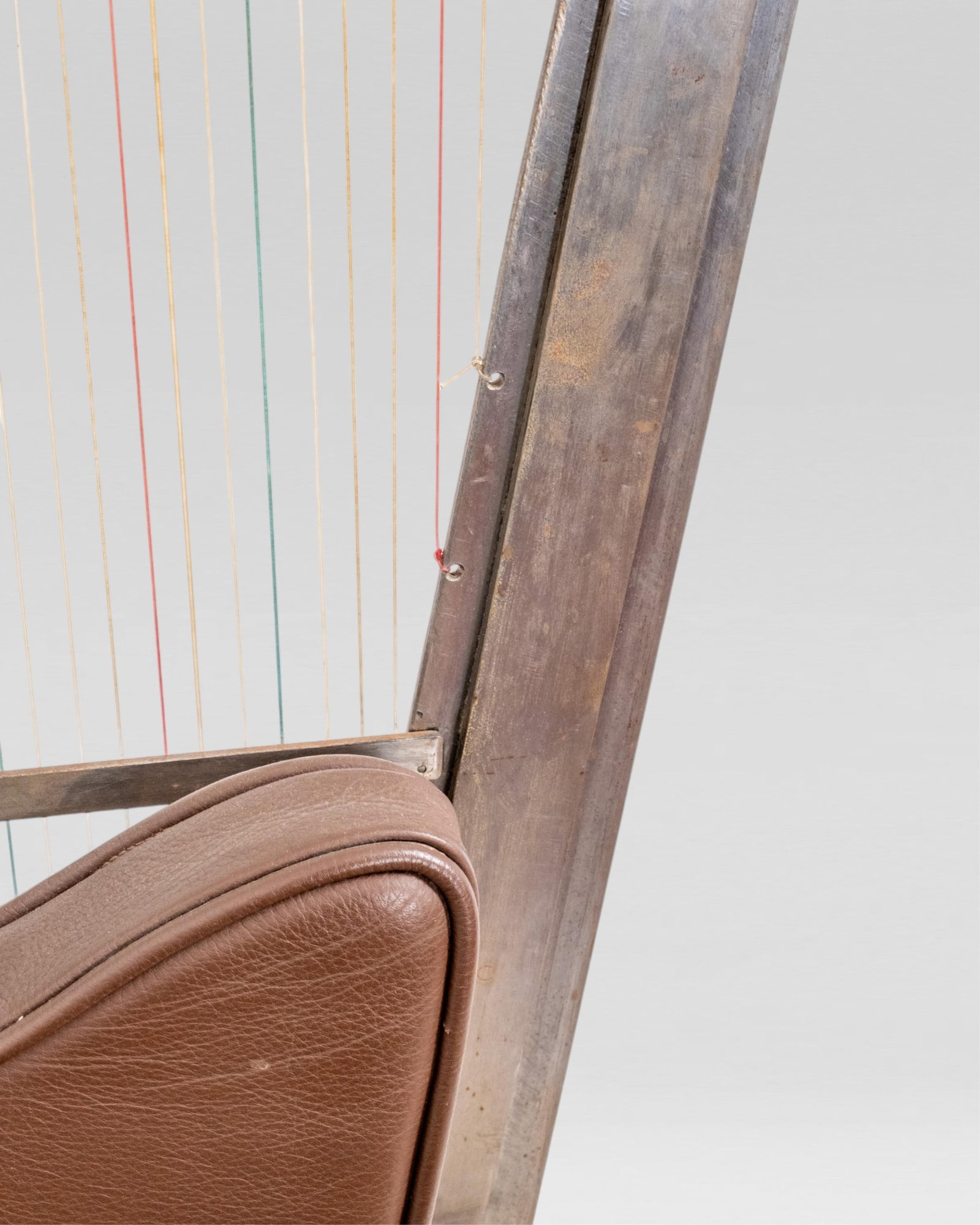 Alain Aparicio, 'The Harp Arm Chair', Lacquered Metal with Upholstered Brown Leather - 9