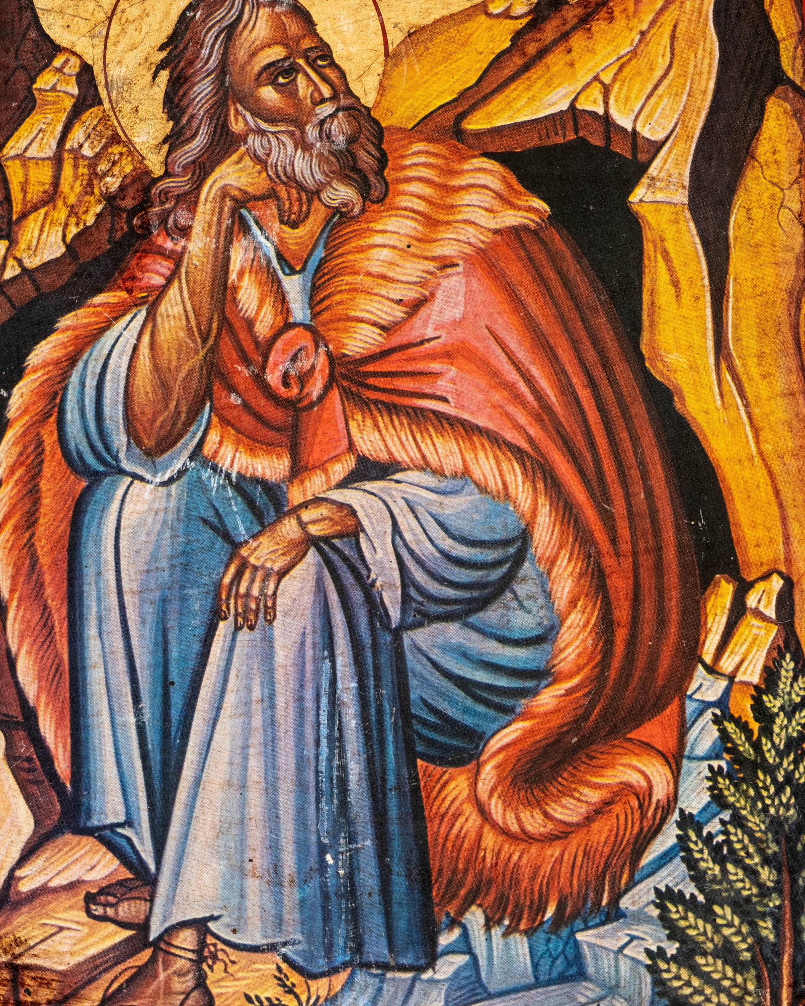 No Reserve: Greek Orthodox Icon, Prophet Elijah in the Wilderness, Circa 1900 - 5