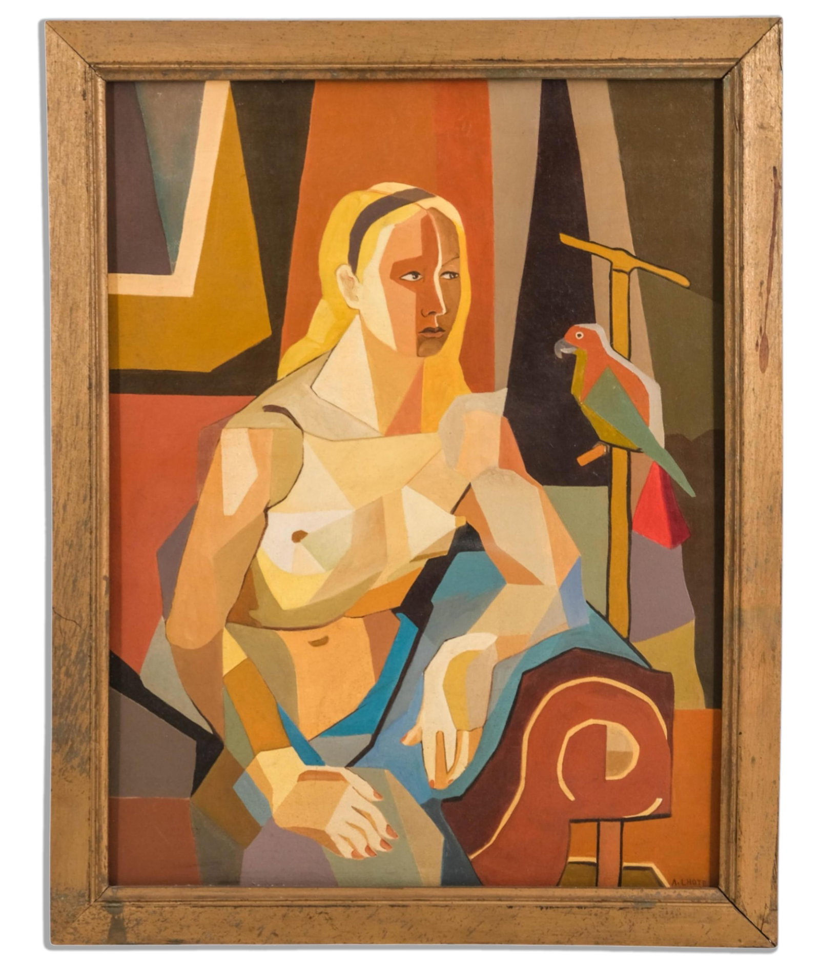 No Reserve: A Lhote (signed but not-attributed to) Cubist Oil on Canvas Painting - 3
