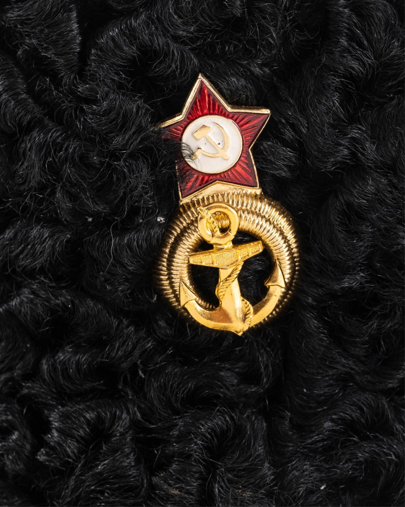 No Reserve: Soviet Naval Admiral Persian Lamb Winter Cap - 2