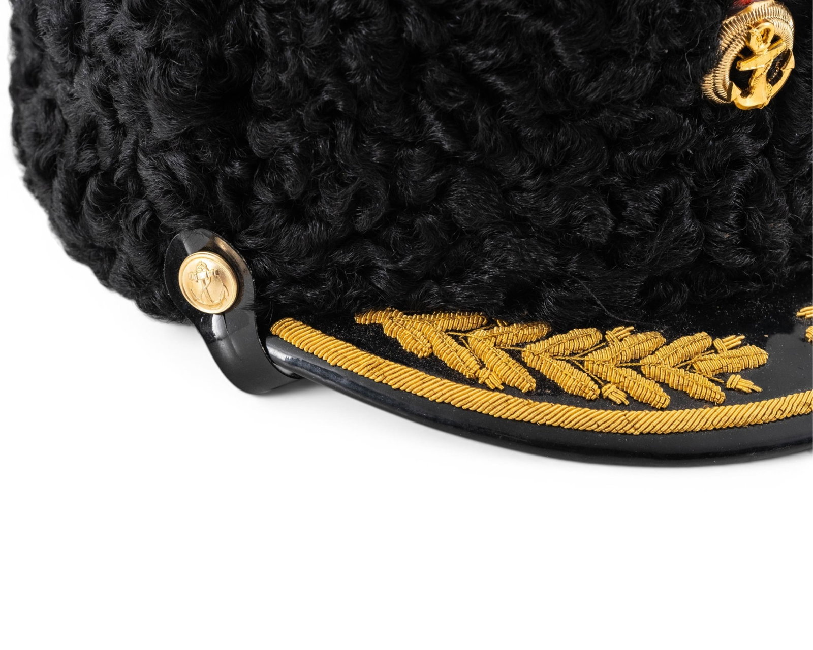 No Reserve: Soviet Naval Admiral Persian Lamb Winter Cap - 3