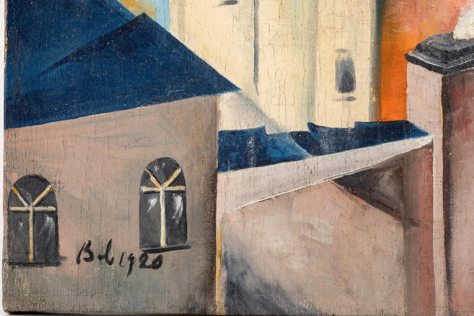 Vladimir Lebedev Russian Suprematist Oil on Canvas Painting, 1920 - 3