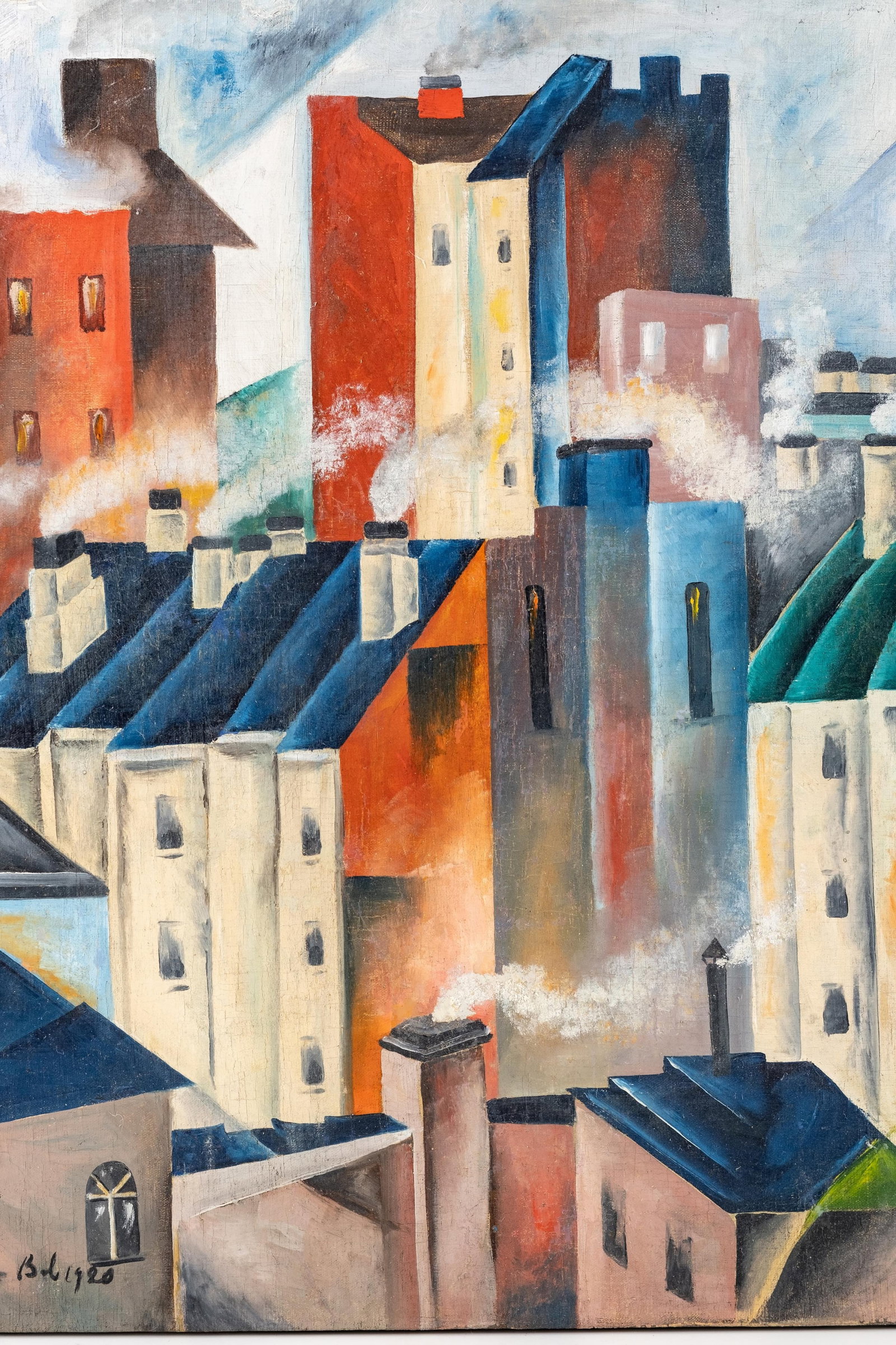 Vladimir Lebedev Russian Suprematist Oil on Canvas Painting, 1920 - 5