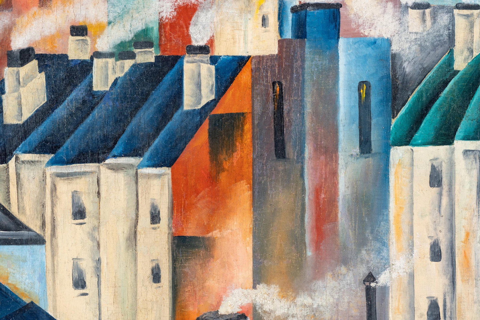 Vladimir Lebedev Russian Suprematist Oil on Canvas Painting, 1920 - 8