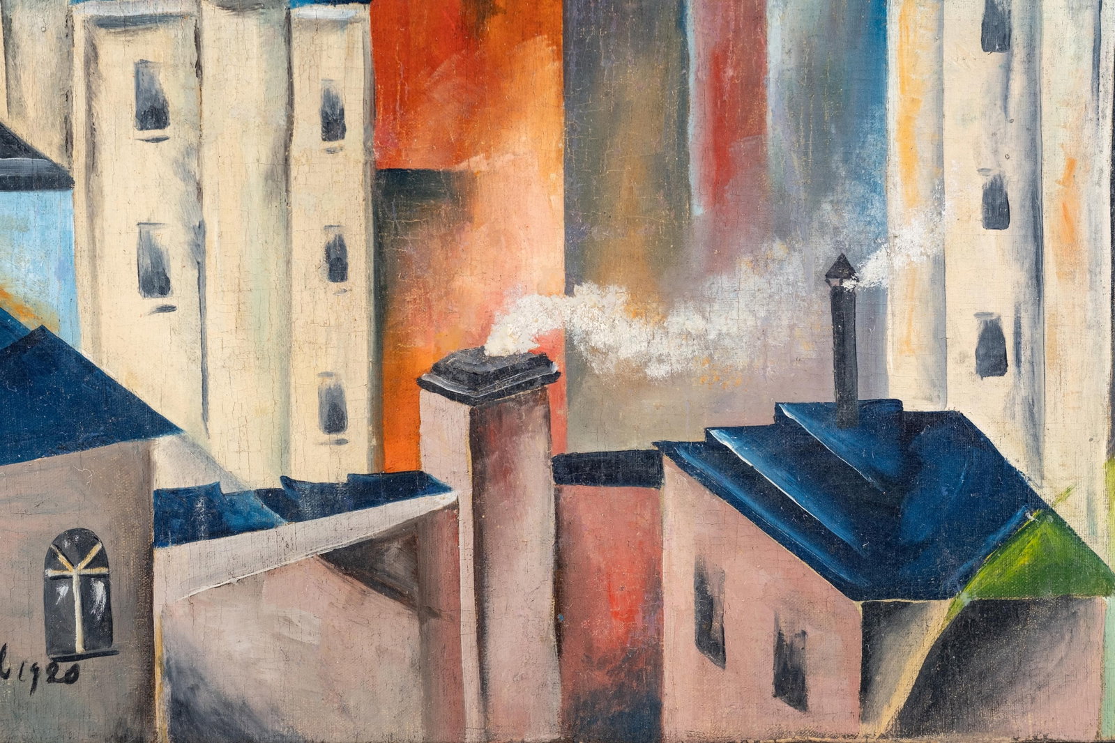 Vladimir Lebedev Russian Suprematist Oil on Canvas Painting, 1920 - 9