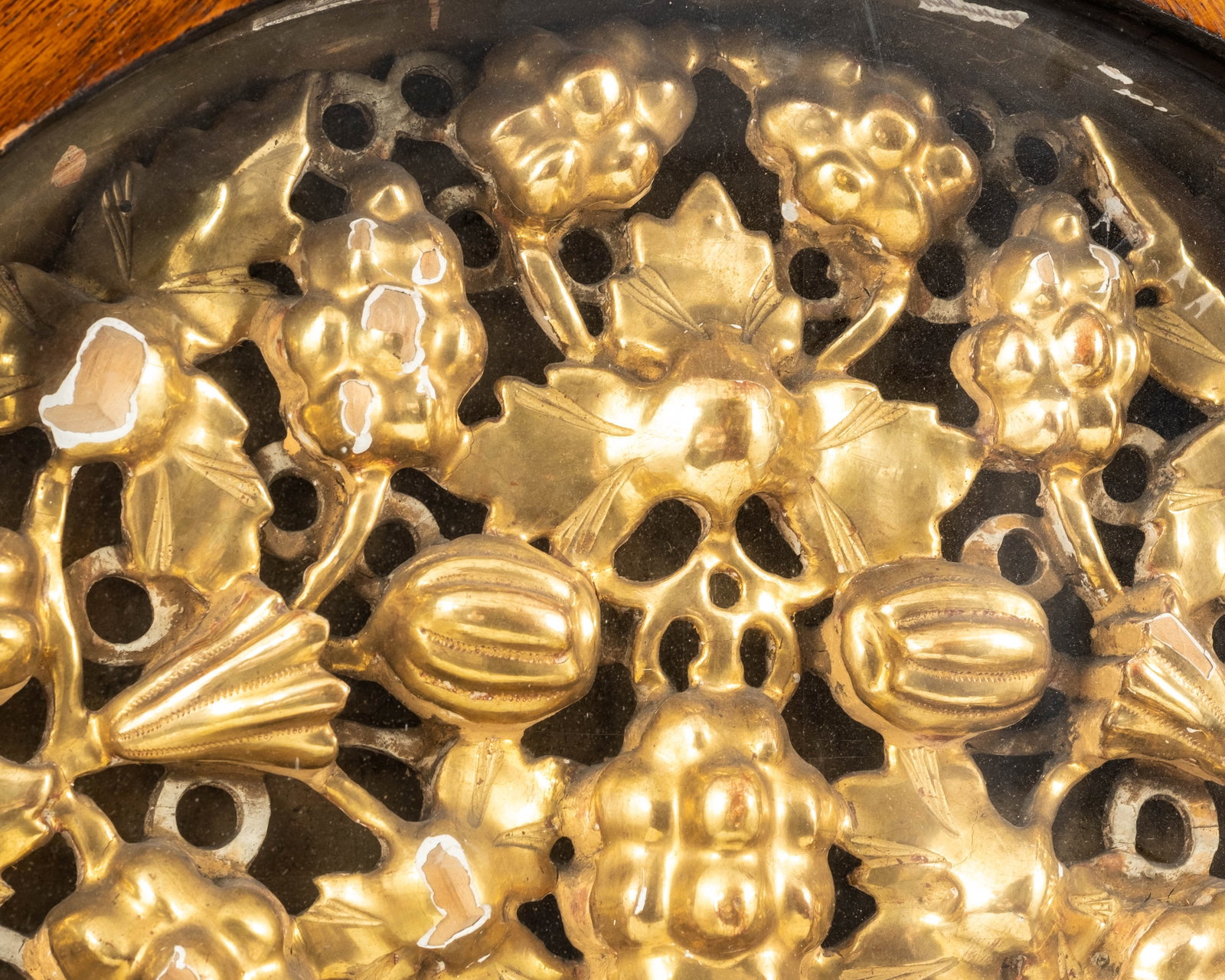 19th Century Russian Kazan Mother of God Icon in Gilt Floral Kiot - 4