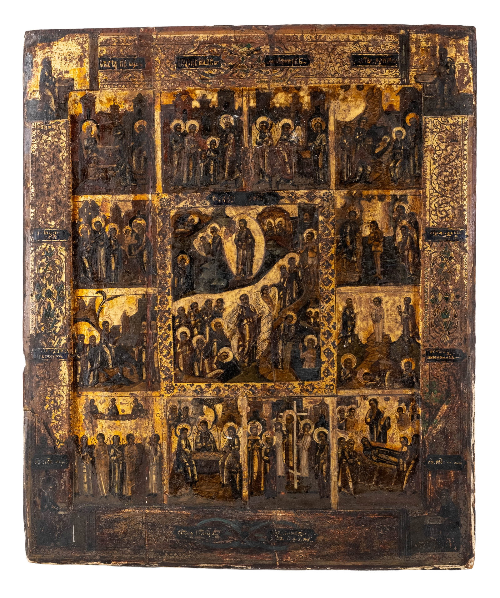 Russian Orthodox Twelve Great Feasts and Resurrection Icon, Late 18th/Early 19th Century - 3