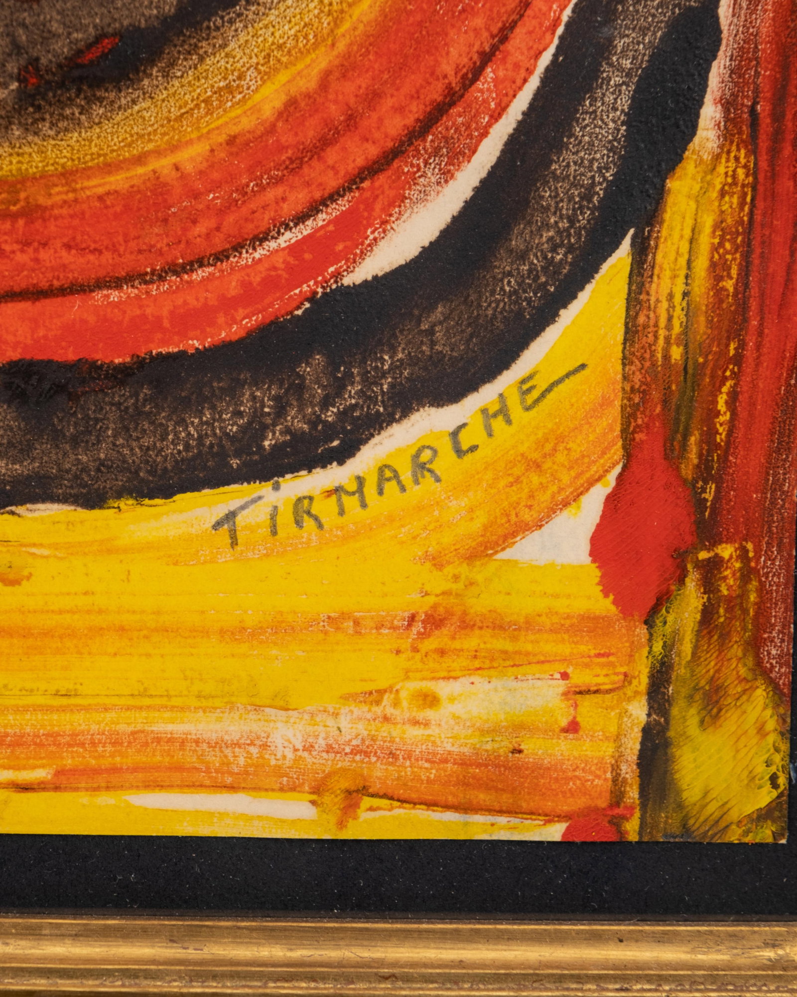 No Reserve: Maurice Tirmarche Signed Gouache on Paper Painting w. Gallery Stamp - 4