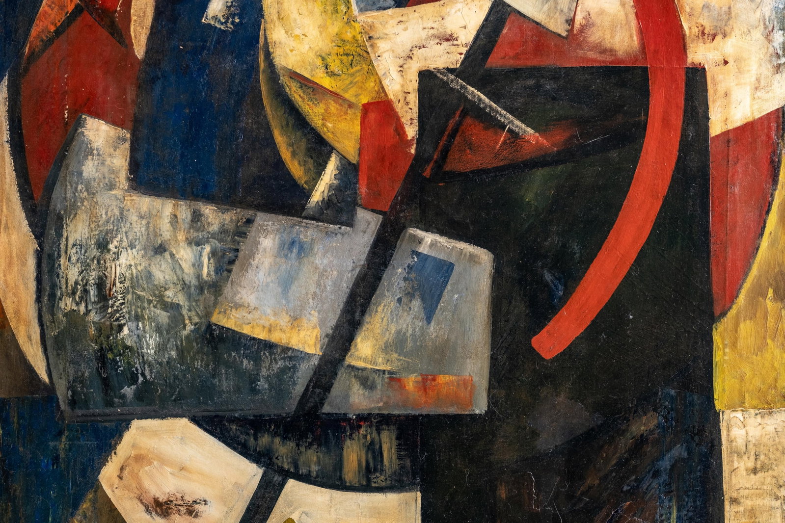 Aleksandra Exter Russian Suprematist Geometric Abstract Oil on Canvas Painting, Signed - 8