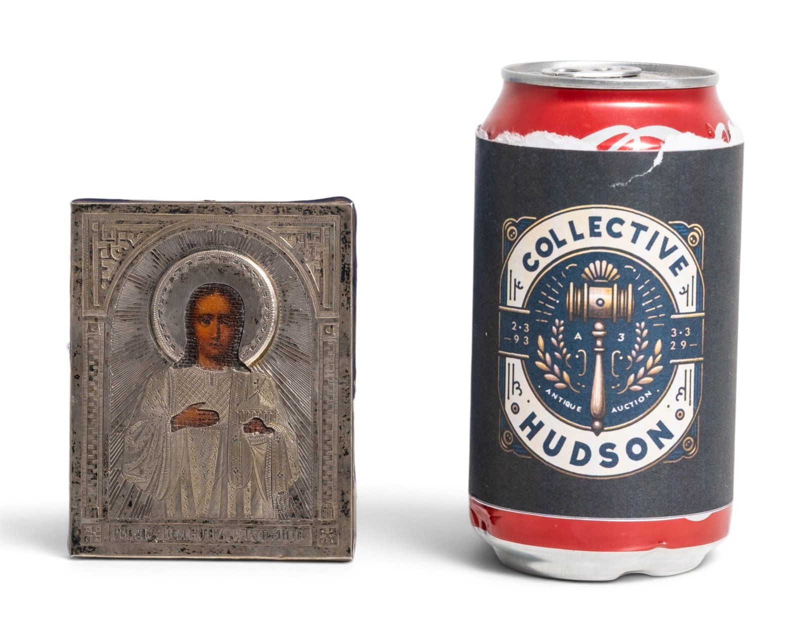 No Reserve: Russia Imperial Period Silver Icon of Saint Stephan, 84 Silver, Moscow 1884 - 2