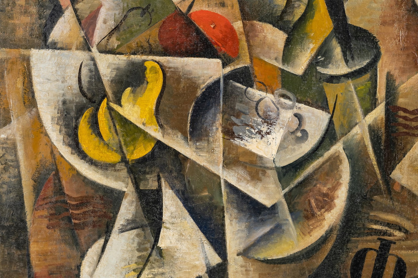 No Reserve: Liubov Popova Russian Futurist Abstract Cubist Still Life Painting, Signed - 5