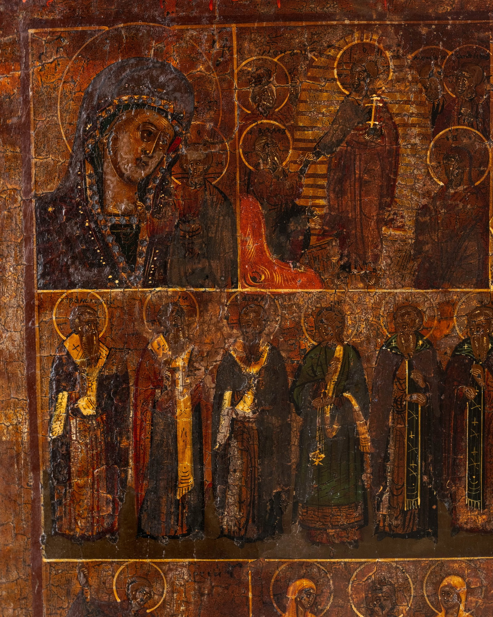 No Reserve: Russian Orthodox Multi-Register Icon Tempera Painting on Panel 18-19TH CENTURY - 4