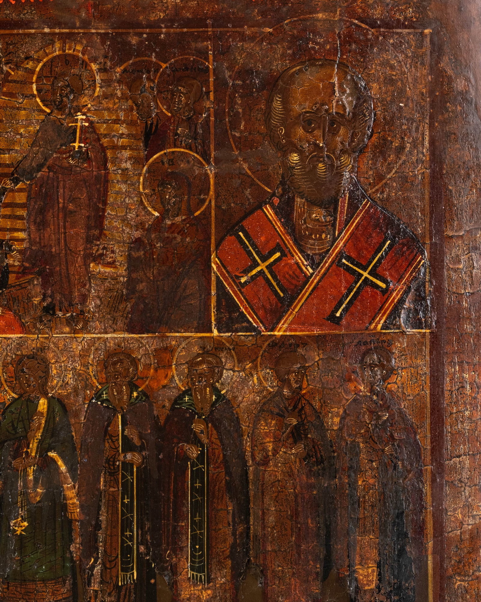 No Reserve: Russian Orthodox Multi-Register Icon Tempera Painting on Panel 18-19TH CENTURY - 5