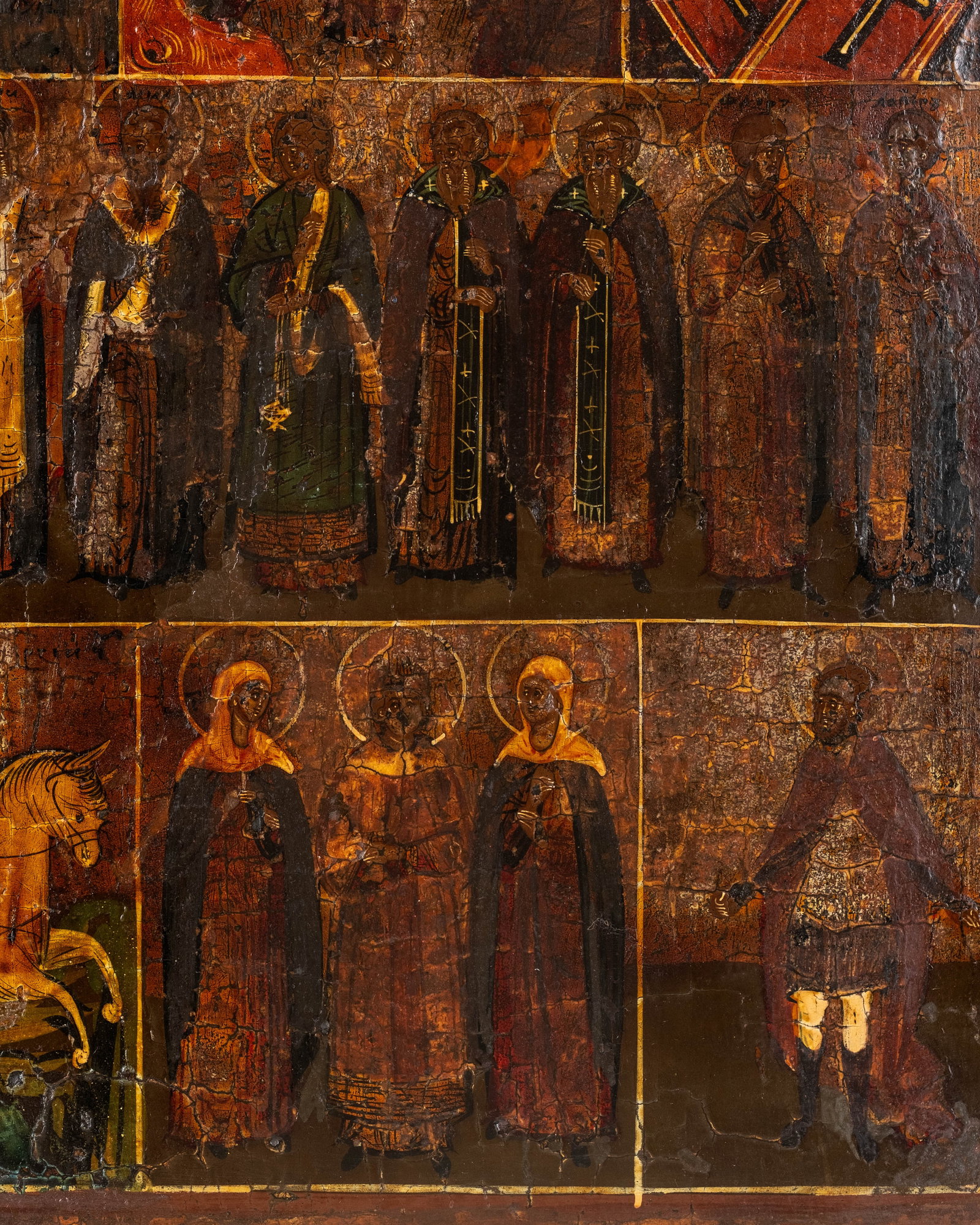 No Reserve: Russian Orthodox Multi-Register Icon Tempera Painting on Panel 18-19TH CENTURY - 6