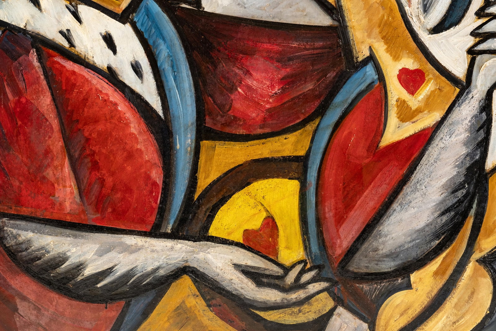 No Reserve: Olga Rozanova Queen of Hearts Futurist Russian Painting - 6