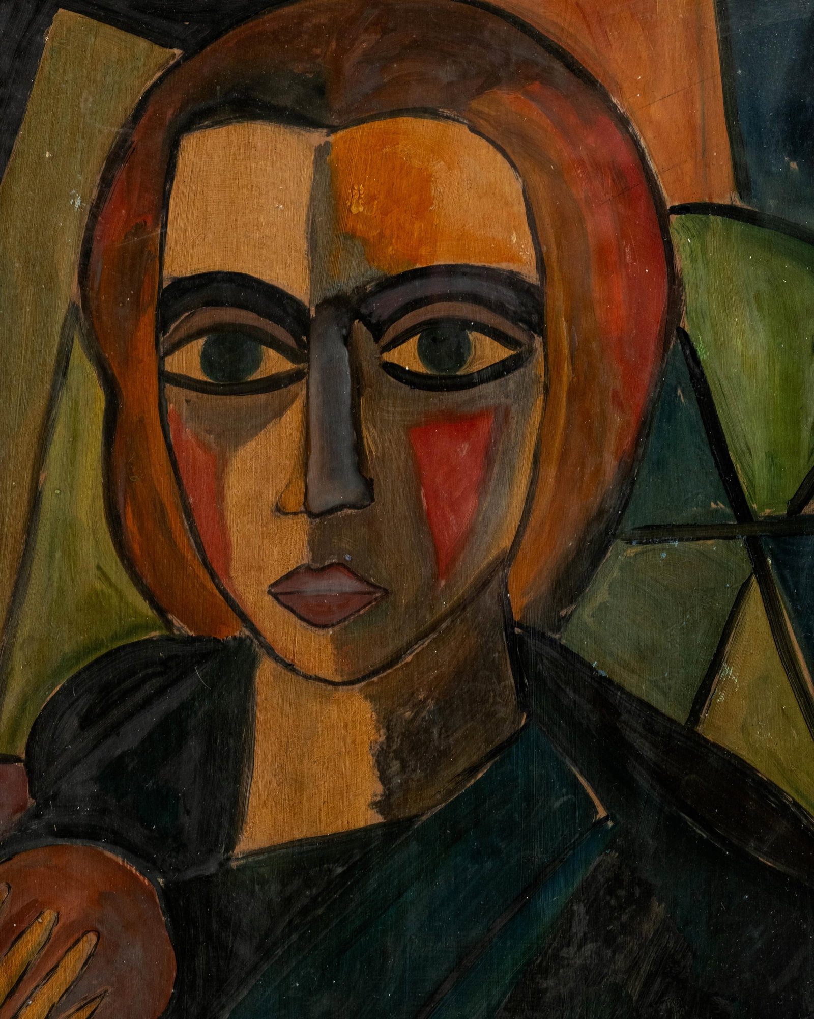 No Reserve: Armand Schonberger Signed Portrait of a Woman Oil on Hardboard Painting - 6