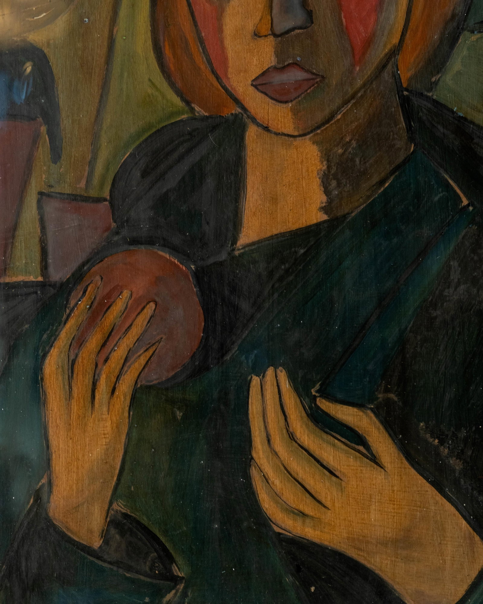 No Reserve: Armand Schonberger Signed Portrait of a Woman Oil on Hardboard Painting - 7