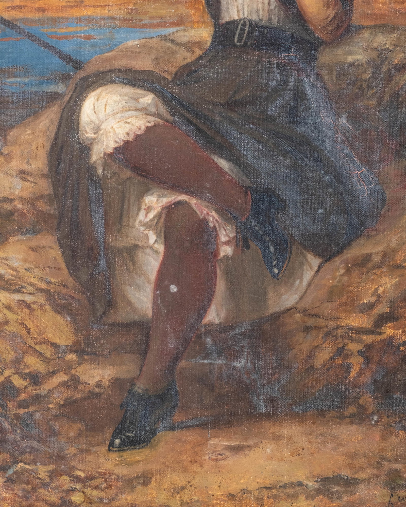 Henry (Henri) Picou Young Girl with Bicycle by the Seaside, Oil on Canvas Painting, Signed and Dated - 8