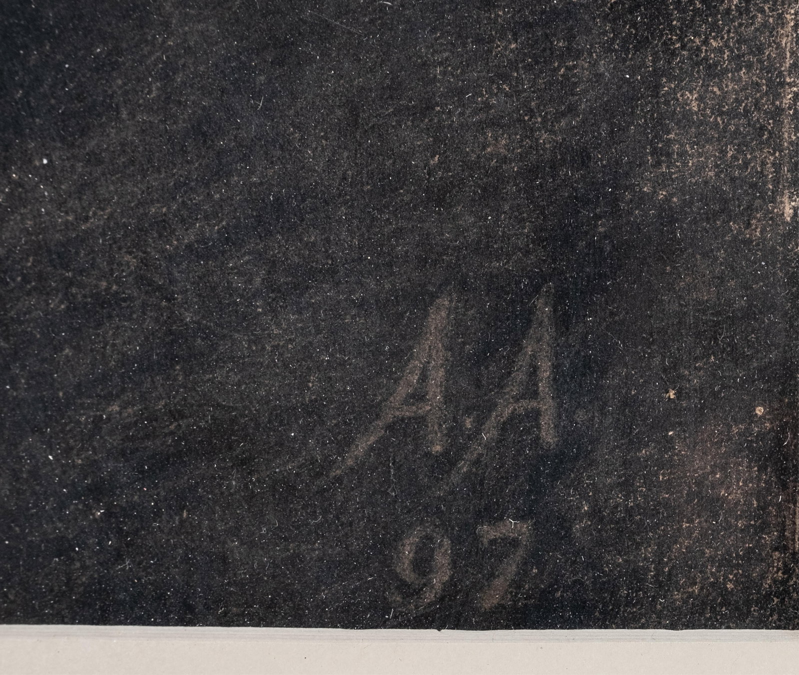 Alfred Agache, Renaissance Revival Charcoal Painting Signed with Monogram AA dated '97 - 3