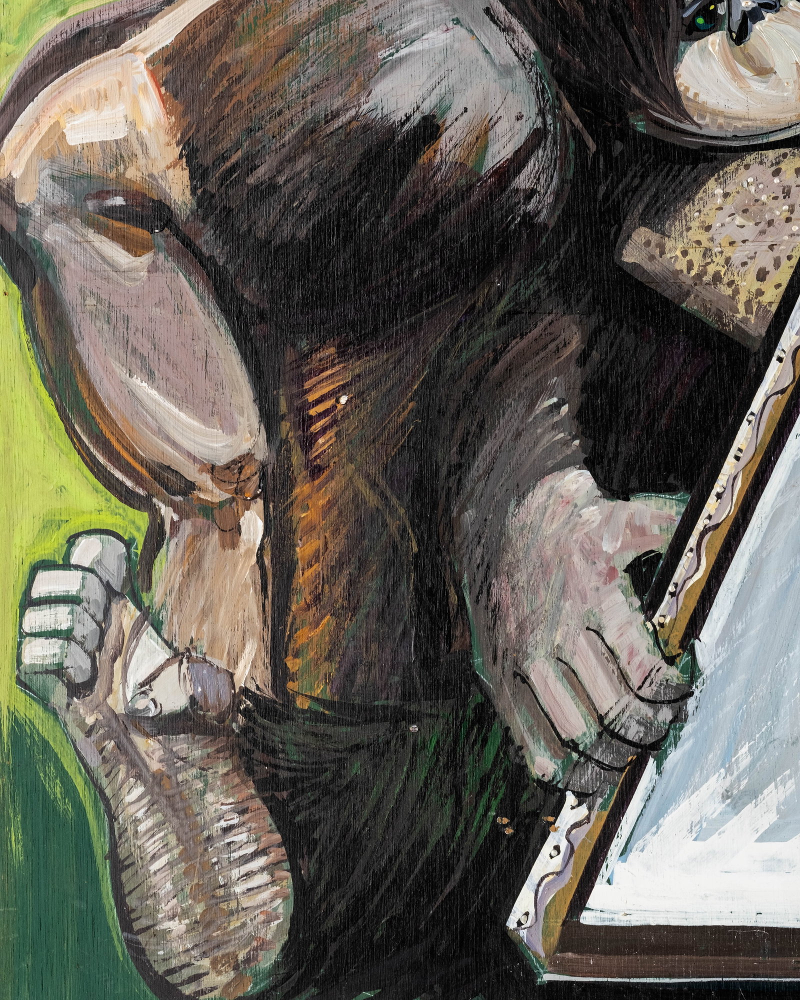 No Reserve: 'Art Critics' Satirical Monkey Oil Painting on Panel - 6