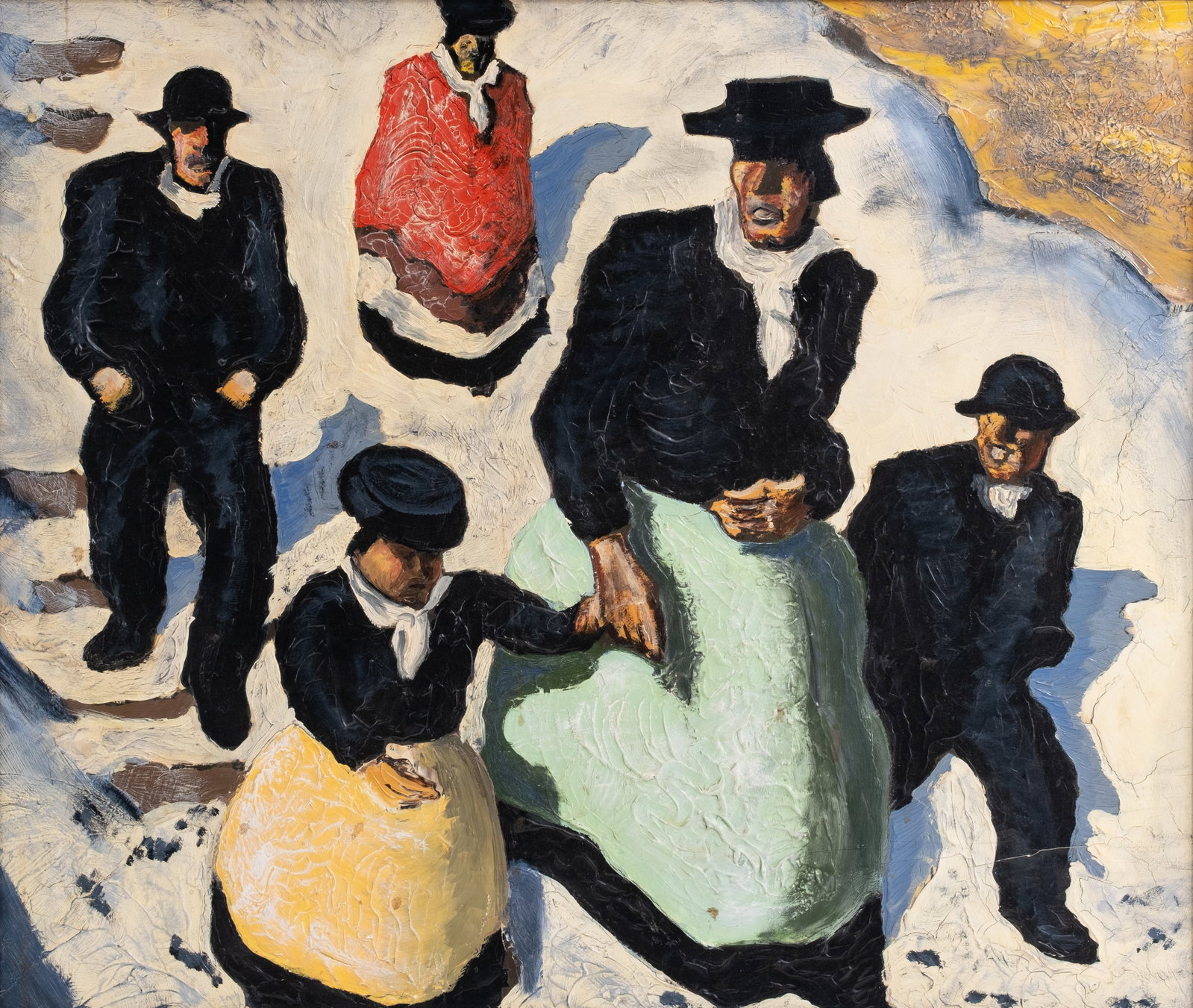 Alfons Walde 'Kirchgang' Oil on Board Painting dating to early 20th century. - 2