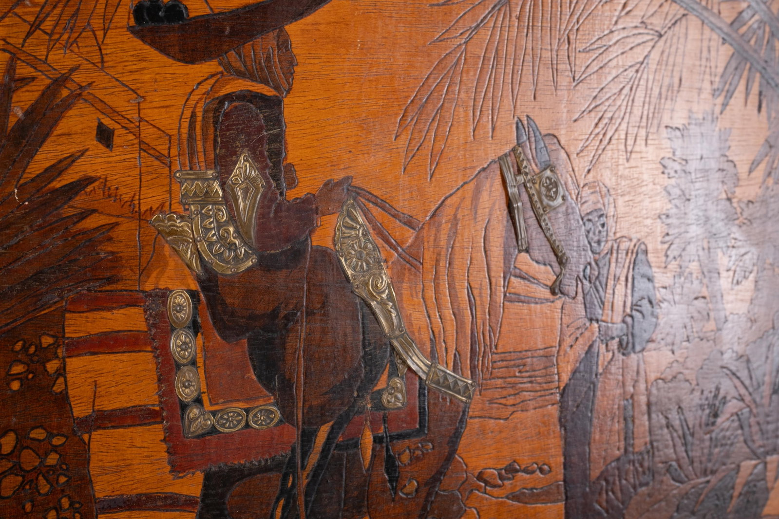 No Reserve: Mag de Canovas, Art Nouveau Signed Wood scenic Panel, Circa 1900 - 6