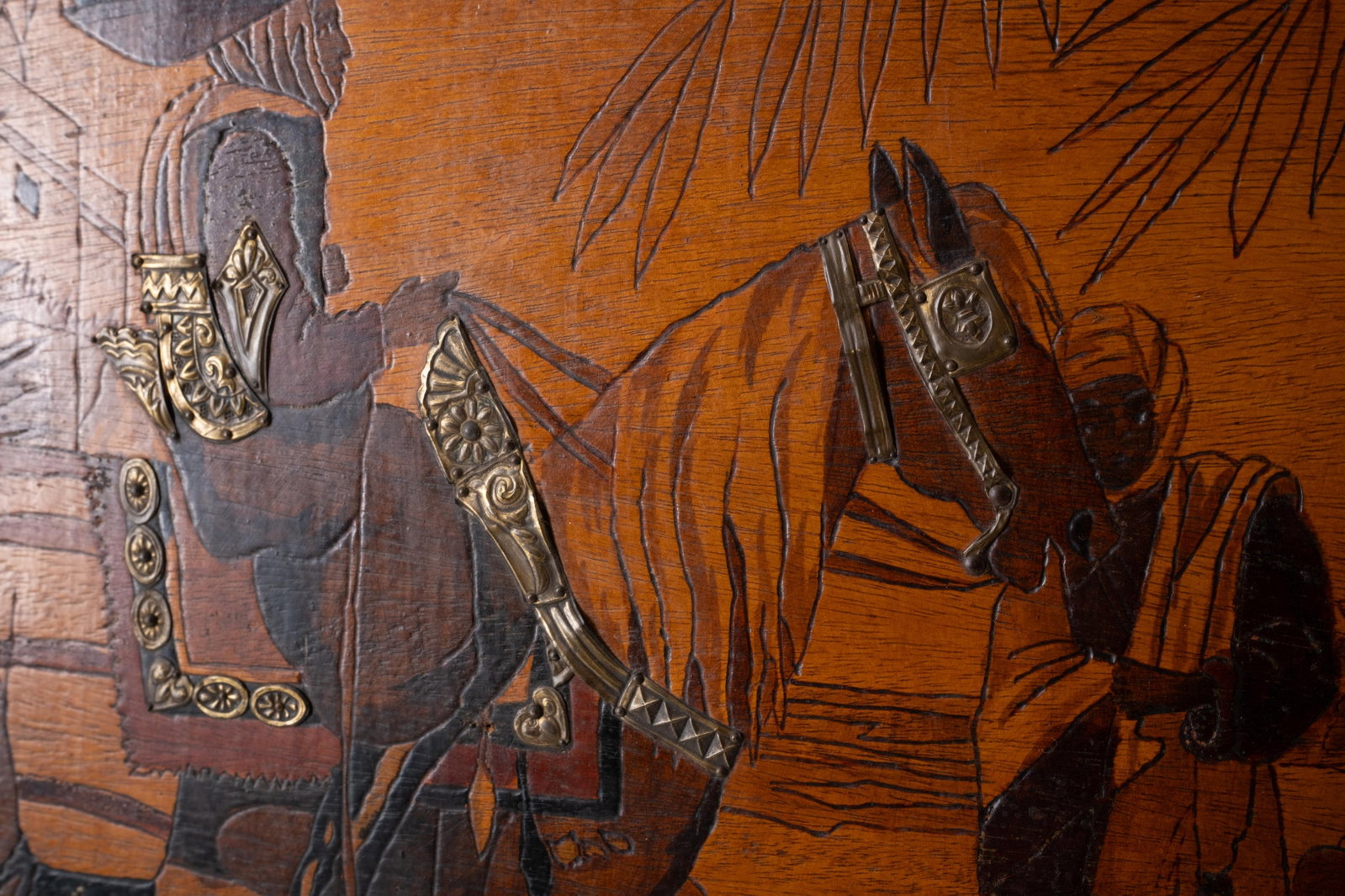 No Reserve: Mag de Canovas, Art Nouveau Signed Wood scenic Panel, Circa 1900 - 7