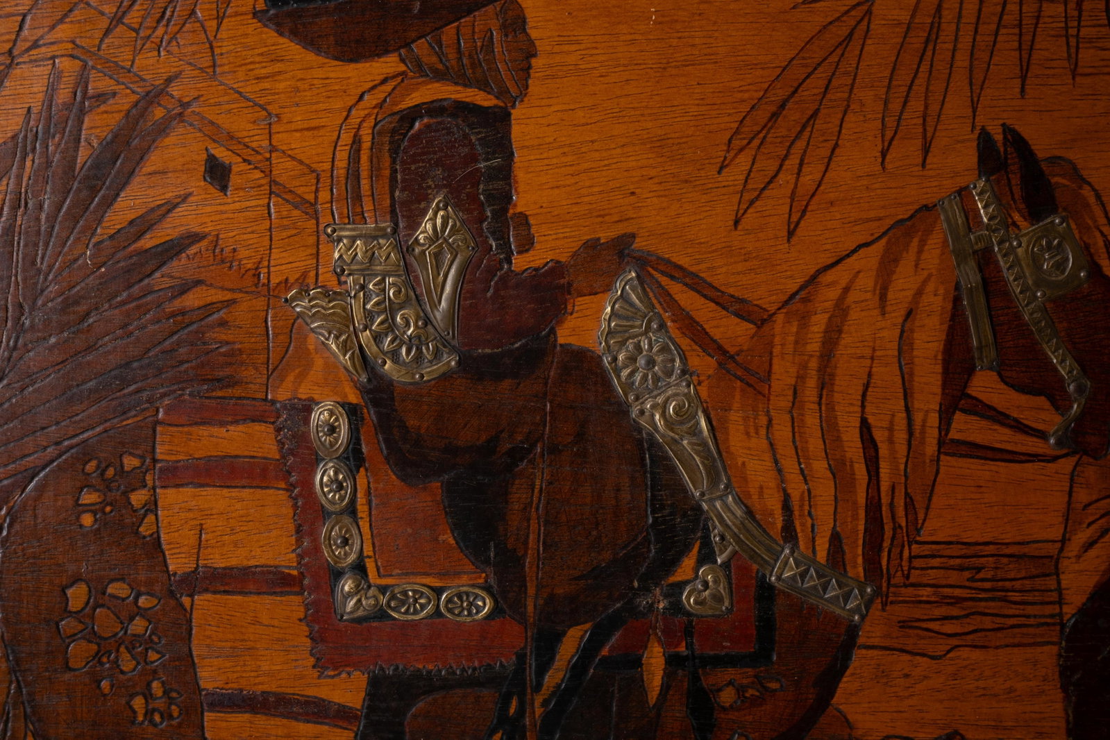 No Reserve: Mag de Canovas, Art Nouveau Signed Wood scenic Panel, Circa 1900 - 8