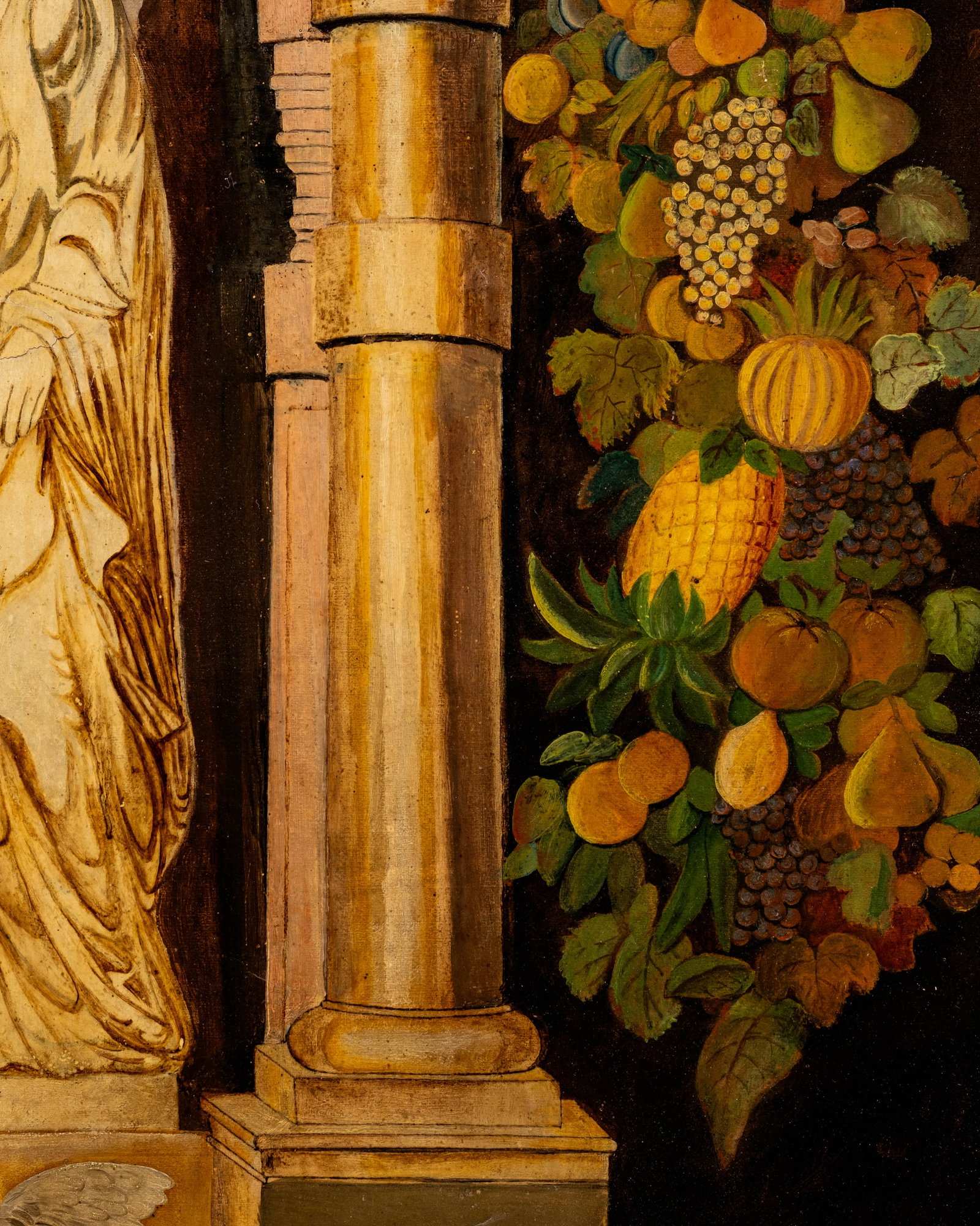 No Reserve: 18th/19th Century 'Statue of Ceres' Oil on Canvas Painting - 8