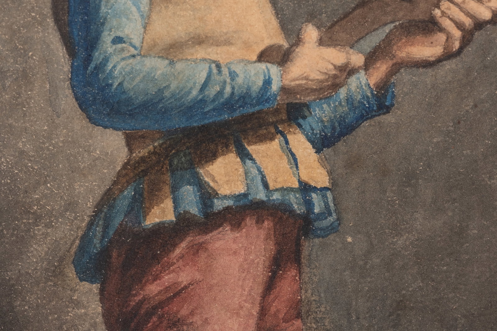 No Reserve: 19th Century French School Watercolor of a Renaissance Crossbowman - 6