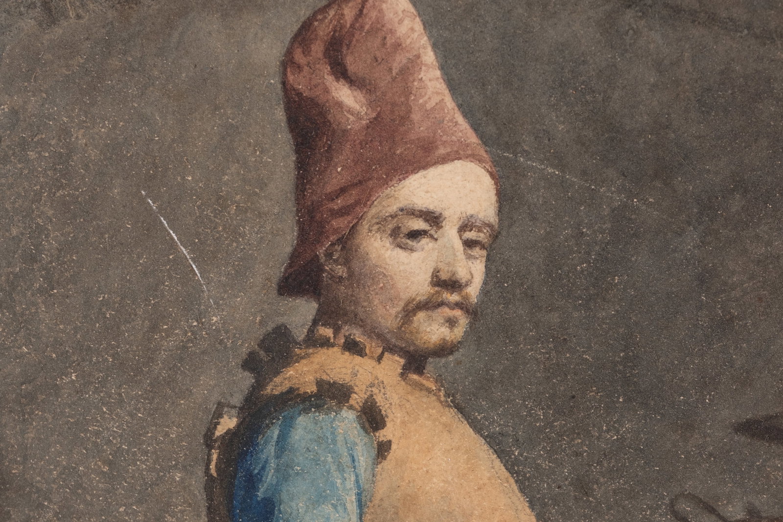 No Reserve: 19th Century French School Watercolor of a Renaissance Crossbowman - 7