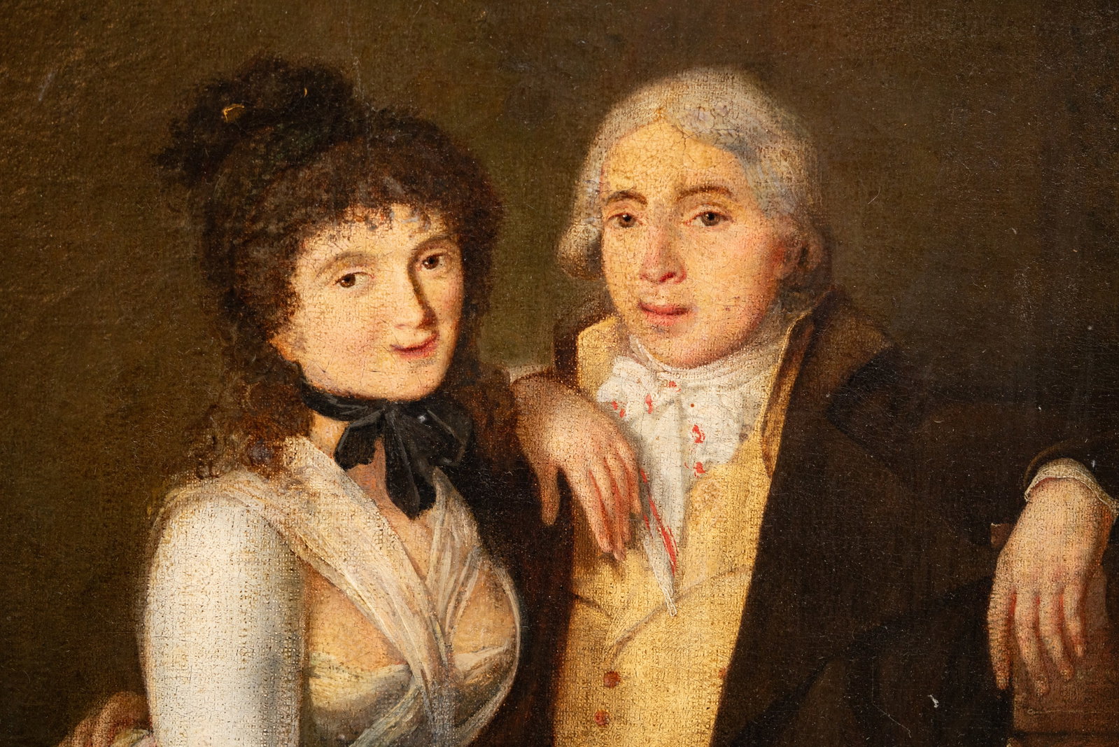 Late 18th-Early 19th Century European School Portrait of a Couple Painting - 4
